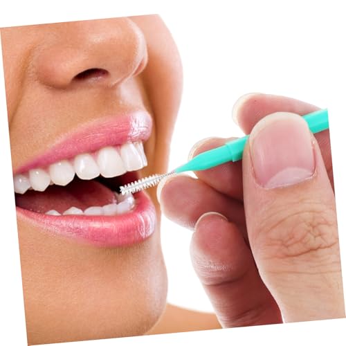 100pcs Interdental Cleaning Brushes Soft Bristled Dental Picks for Plaque Removal Gentle Gums for Braces and Dental Devices Portable Flosser Head