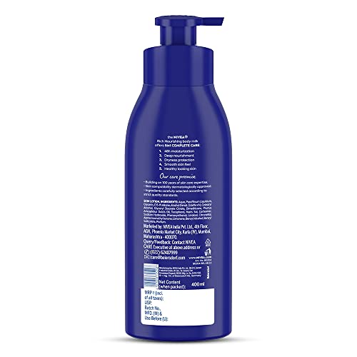 Nivea Nourishing Lotion Body Milk Richly Caring For Very Dry Skin, 400ml