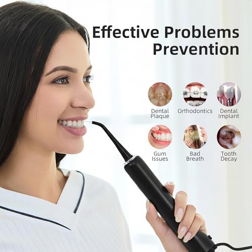 Professional Flossing Electric Toothbrush with Water Flosser, 2 in 1 Toothbrush and Water Flosser Combo, Sonic Electric Toothbrush Cordless Flossing Brush (Black)