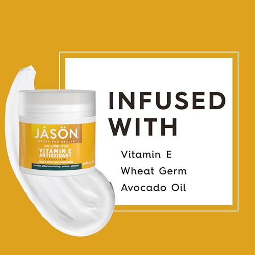 JASON Vitamin E 5,000 IU Moisturizing Crème, For Face and Body, 4 Fluid Ounces