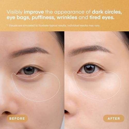 TEREZ & HONOR 24K Gold Retinol Under Eye Patches - 60 Korean Hydrogel Eye Masks with Collagen Peptide for Wrinkles, Dark Circles, Puffy Eyes, Radiance & Firming - Self Care, Gifts for Women and Men