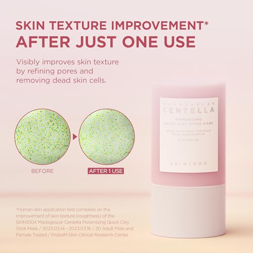 SKIN1004 Poremizing Quick Clay Stick Mask 0.95oz, 27g, Korean Face Treatment for Pore Minimizing, Pink Clay Mask with Himalayan Pink Salt & Madagascar Centella for Skin Softness, Korean Skin Care