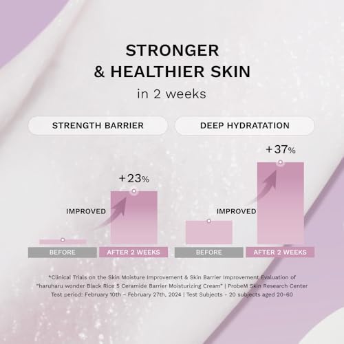HARUHARU wonder Black Rice 5 Ceramide Barrier Moisturizing Cream, Daily Skin Barrier Care, Long-Lasting Hydration, Soothing & Nourishing, Ceramide Capsules, Korean Skincare, 1.69 fl.oz