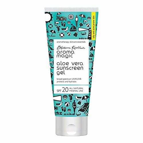 Aroma Magic Aloe Vera SPF 20 Sunscreen Body Gel | 3.38 Fl Oz (100ml) | with Broad Spectrum UVA/UVB Protection | Natural Face Sunblock for Men & Women