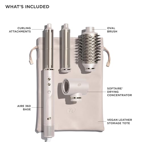 T3 Aire 360 Multi-Styler & Blowout System with Luxe Carrying Case, Rapid Drying Hair Dryer, Ceramic Curling Attachments, Oval Brush & Drying Concentrator | Blowouts & Long-Lasting Curls