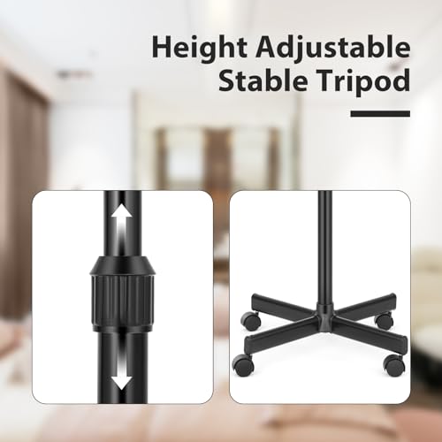 Professional Facial Steamer 2 in1 Steamer for Face 5X LED Magnifying Lamp Hot Ozone Facial Steamer for Esthetician Beauty Face Equipment Use at Home or Salon（Black）