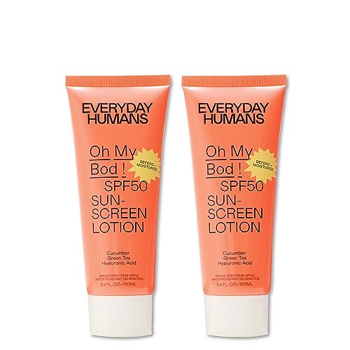 Everyday Humans Oh My Bod SPF50 Face & Body Sunscreen Lotion 3.4 oz - Pack of 2