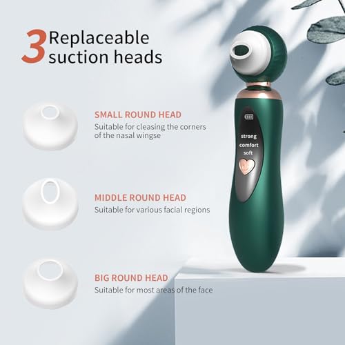 2025 Blackhead Remover Pore Vacuum, Visual Rechargeable Blackhead Vacuum Facial Pore Cleaner-3 Suction Soft Silicone,3 Probes,USB Kit Electric Acne Extractor Tool for Adult