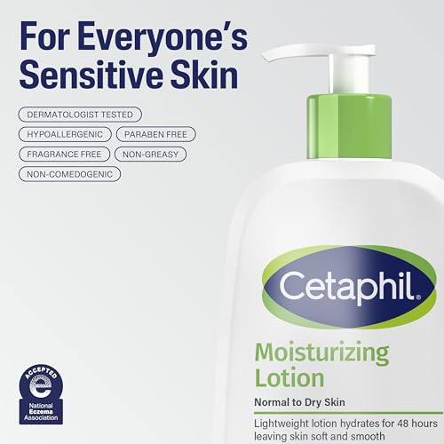 Cetaphil Face & Body Moisturizer, Hydrating Moisturizing Lotion for All Skin Types, Suitable for Sensitive Skin, NEW 20 oz, Fragrance Free, Hypoallergenic, Non-Comedogenic