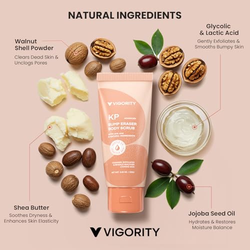 KP Bump Eraser Body Scrub - Keratosis Pilaris Treatment for Strawberry Legs, Chicken Skin - Exfoliating Body Scrub for Women & Men