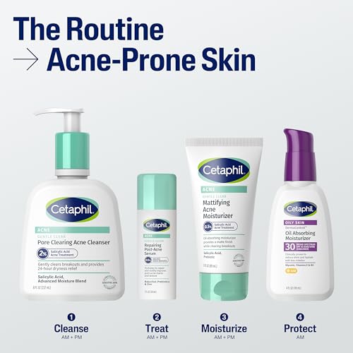 Cetaphil Gentle Clear Pore Clearing Acne Cleanser, Foaming Gel Cleanser for Sensitive, Acne-Prone Skin, 8 Fl Oz Pump Bottle, 2% Salicylic Acid, Gently Exfoliates, Dermatologist Recommended Brand