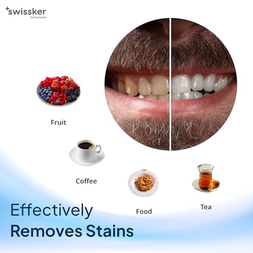 Swissker by Swissklip ShineFoam | Teeth Whitening Foam | Mint Flavor Whitening Toothpaste | Teeth Whitener I Professional Teeth Whitening Kit | 100% Vegan - Made in USA - 1.69 oz - Pack 1