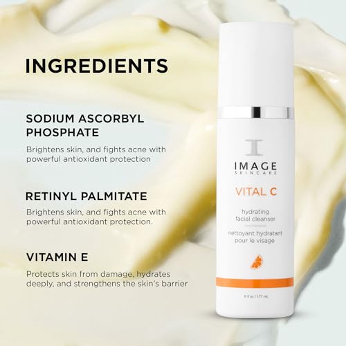 IMAGE Skincare, VITAL C Hydrating Facial Cleanser, Gentle Face Wash with Vitamin C, E and A, 6 fl oz
