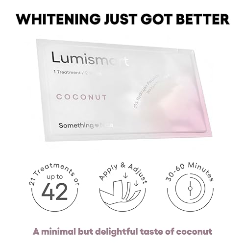 Something Nice Lumismart Whitening Strips - Dentist-Designed, Enamel Safe, up to 42 Treatments with Smart Adjust - Teeth Whitening Strips in Coconut for Sensitive Teeth