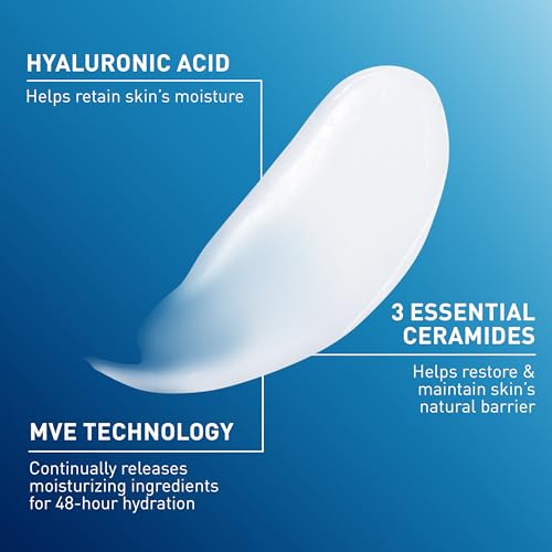 CeraVe Daily Moisturizing Lotion for Dry Skin, Body Lotion & Face Moisturizer with Hyaluronic Acid and Ceramides, Daily Moisturizer, Fragrance Free, Oil-Free, 12 Ounce