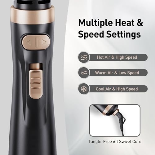 Beautimeter Hair Dryer Brush 3-in-1 Hair Styler, Rotating Blow Dryer Brush with 2-Inch and 1.5-Inch Brushes