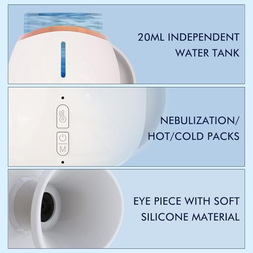 AGLOO Heated Nano Eye Mist Steam Sprayer - Portable and Rechargeable, Facial Steamer for Dry Eye Relief