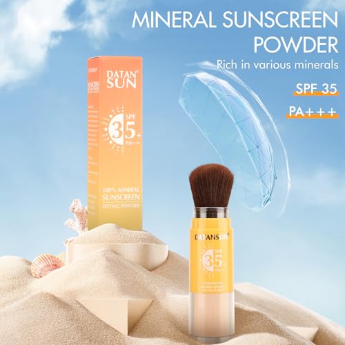 2 IN 1 Powder Sunscreen For Face【SPF 35】【Oil Control】【Lightweight】Matte Finish Mineral Sunscreen Setting Powder For All Skin，02-Translucent