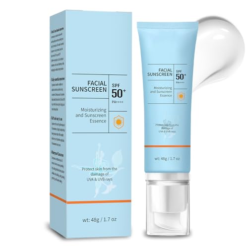Clear Face Sunscreen SPF 50 Oil-Free, Non-Greasy Facial Sunscreen for Sensitive Skin & Acne-Prone, Hydration, Broad Spectrum UVA/UVB, Water-Resistant 80 Min, No White Cast, Reef-Safe & Vegan (1)