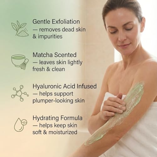 My Beauty Spot Scented Body Scrub for Women - Matcha Scented Body Scrub, Natural Exfoliating Body Scrub, Skin Exfoliator Infused with Hyaluronic Acid, Romoves Dead Skin From Body - Extra Large 500 ml.