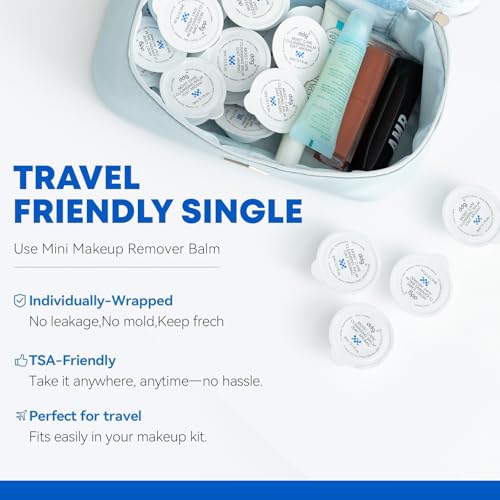 ddg Travel Size Cleansing Balm Makeup Remover for Sensitive Skin,Waterproof Makeup Removal,Travel-Friendly Facial Cleanser,Vegan Hydrating Formula,Individually Wrapped,10 Packs