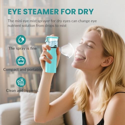 2-in-1 Nano Facial Mister & Eye Mist Steamer, USB Rechargeable Portable Face and Eye Sprayer for Eyelash Extensions, Dry Eyes Relief, Skin Hydrating and Moisturizing, with Visual Water Tank