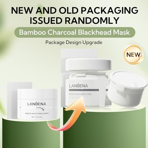 LANBENA Blackhead Remover Nose Pore Strips for Face, 2.0 Upgraded Deep Cleansing Peel off Mask Nose Strips Skincare for All Skin (1.06 Oz/30g) - 60pcs Strips