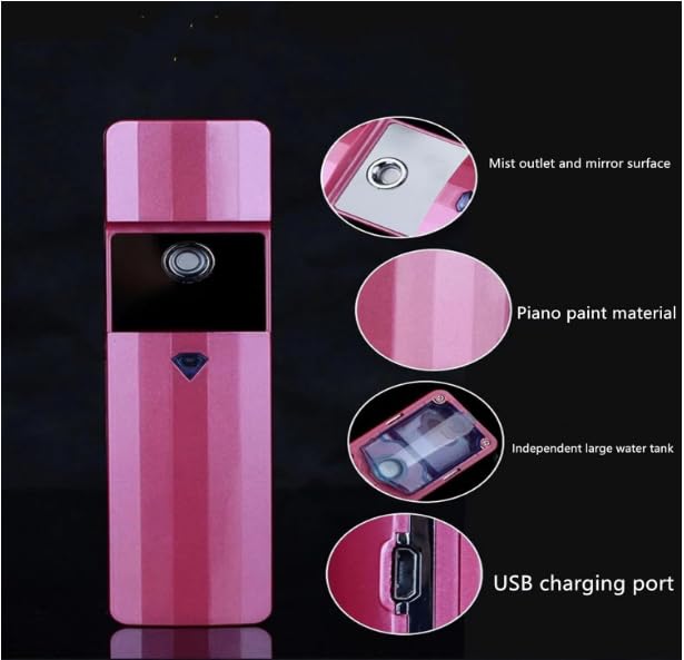 Portable Facial Steamer with USB Charging - Compact and Convenient for Travel, moisturizing and Refreshing The face - Ideal for deep Facial Cleansing and Home Hydrotherapy (red)