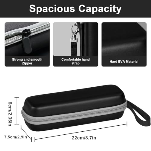 Travel Case for Oral-B/Oral-B Pro/Phlips Sonicare Electric Toothbrush with 2pcs Toothbrush Heads Cover Cap, Portable Hard Protective Storage Bag with Accessories Storage (Black)