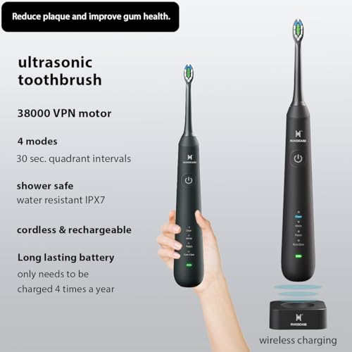 2-1 Oral Clean Kit- Water Dental flosser & Electric Toothbrush Combo- Brushing & Flossing- for Teeth Cleaning and Gum Health (Black)