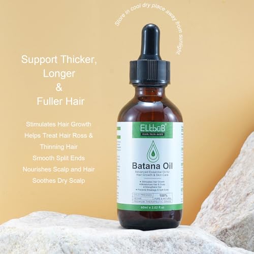 Dr. Sebi Raw Batana Oil - Hair Growth Oil for Men & Women, Sourced from Honduras, Pure & Unrefined, Nourishing Scalp & Hair, Promotes Hair Thickness, Prevents Hair Loss