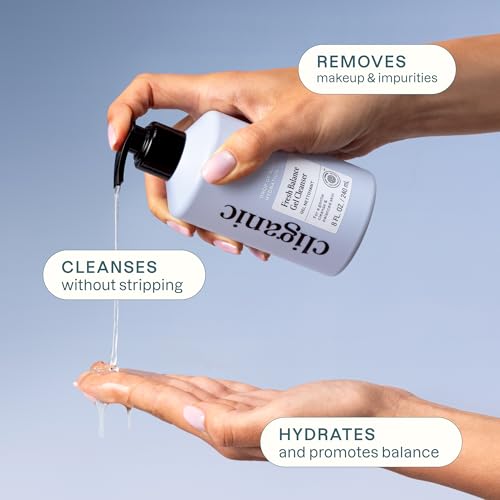 Cliganic Hydrating Gel Cleanser with Triple Botanical Complex® – Clean Gentle Face Wash with Jojoba, Rosehip Argan Oils Removes Makeup Impurities Aloe Vera Glycerin for Balanced Glowing Skin