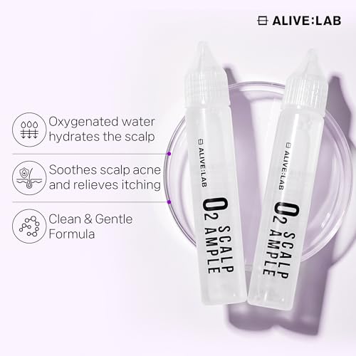 ALIVELAB O2 Scalp Ampoule – Leave-in Anti-Dandruff, Anti-Itch Scalp Care Serum – Soothing & Hydrating Formula for Dry, Flaky Scalp – Promotes Healthy Hair & Reduces Irritation – (2 x 0.85 fl oz)