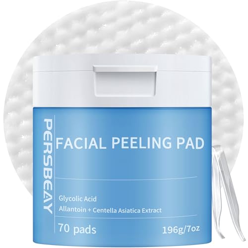 Glycolic Acid Pads, Exfoliating Toner Pads for Facial Radiance, Dual Action Gentle Face Pad for Deep Cleaning Effect |Peels & Daily Skin Renewal |Salicylic Acid & Vitamins B3 |70 Count