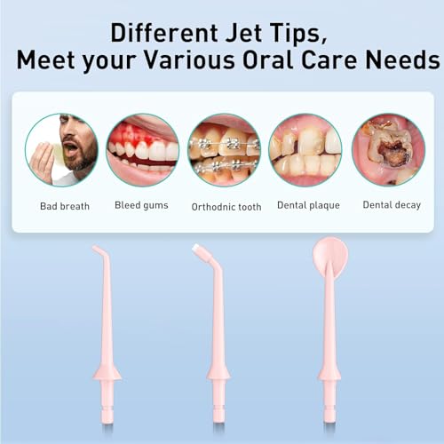 Water flosser+Electric Toothbrush Combination Set -5-Speed Sonic Electric Toothbrush, 4-Speed Portable Water flosser, Super Waterproof, a Great Gift for Friends (Pink)