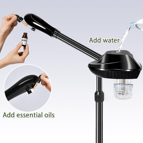 Face Steamer Professional,Steamer for Facial on Wheels,Ozone Face Steamer for Deep Facial Cleansing