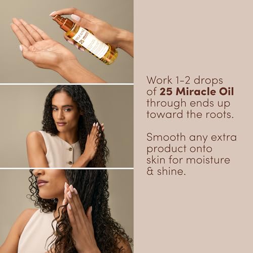 Mizani 25 Miracle Nourishing Hair Oil - for Curly Hair with Coconut Oil & Jojoba Oil, Adds Shine, Anti Frizz, Lighweight, Non-Greasy, Silicone-Free, Paraben-Free