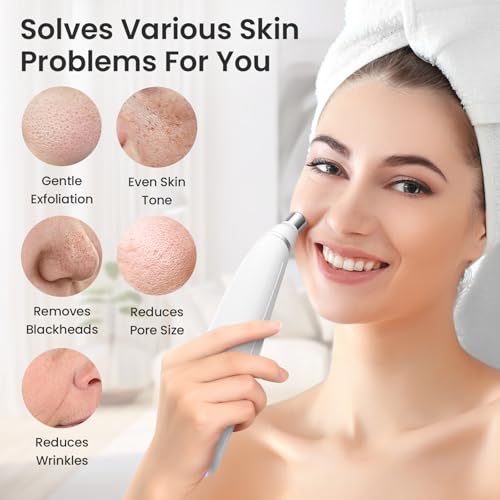 UNOISETION Diamond Microdermabrasion Machine, Portable Blackhead Remover Pore Vacuum, Dermabrasion Facial Machine for Exfoliation & Blackhead Removal