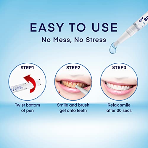 Teeth Whitening Pen (4 Pens) for Teeth Whitening, 40+ Uses, Effective, Painless, No Sensitivity, Travel-Friendly, Beautiful White Smile, Mint Flavor