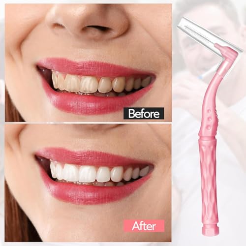 50pcs Interdental Brushes, 5 Sizes Braces Brush Set Soft Dental Brushes with Non-Slip Handle Angled Head Tooth Picks Floss Sticks Dental Floss Brushes for Braces Oral Cleaning