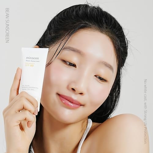 mixsoon Bean Sunscreen-Lightweight Airy Texture SPF 50 Korean Sunscreen for Face, No White Cast, Non-Sticky Stocking Stuffers 50ml / 1.69 fl.oz. Korean Glass Skin Care