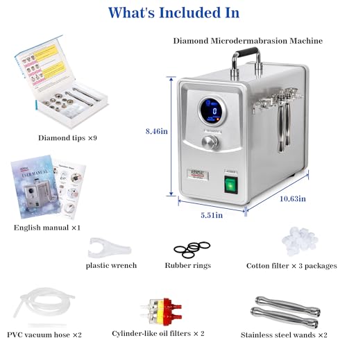 Kendal Professional Diamond Microdermabrasion Machine, Dermabrasion Facial Skin Care Equipment with Digital Display also good for home use 110V-220V HB-SFD02