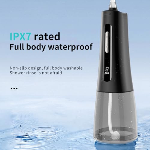 Water Dental Flosser for Teeth, Portable Cordless Oral Irrigator with 4 Modes 9 Intensities, Rechargeable IPX7 Waterproof Water Flosser, Travel Water Dental Picks for Cleaning