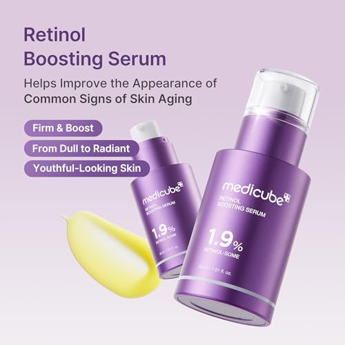 medicube Retinol Boosting Serum | Intensive Firming, Hydration & Plumping Care with Retinol, Peptides & Vitamins | Pore-Refining, Smooth Radiant Skin | Korean Skincare, 1.01 fl. oz