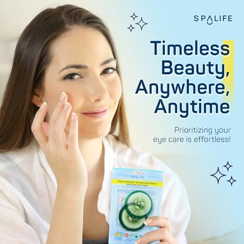 SpaLife Cooling Cucumber Eye Pads | Korean Dark Circles & Puffy Eyes Treatment | Nourishing Cucumber Eye Pads | Eye Mask for Puffy Eyes Daily Depuffing Eye Patches | 48 Count