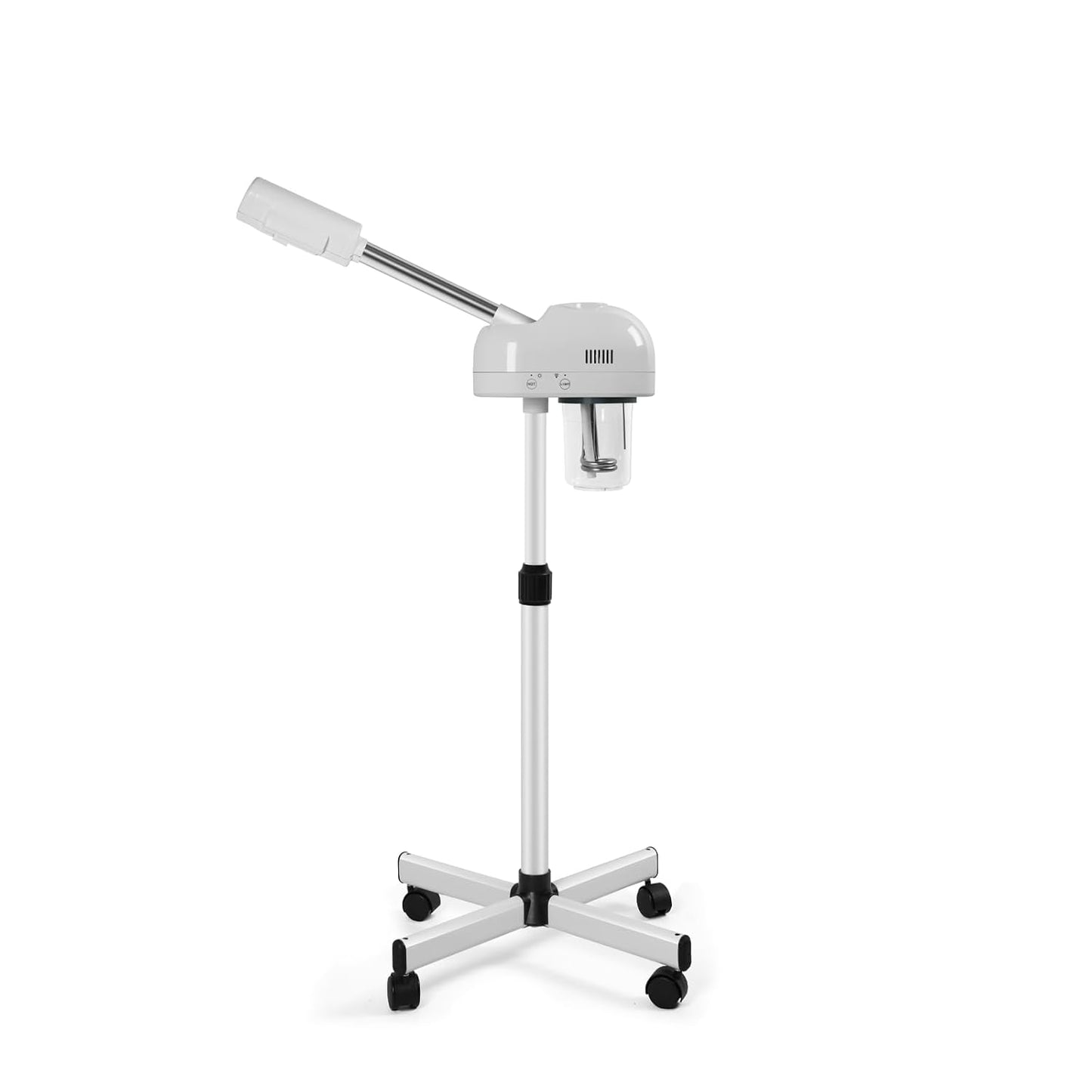 Professional Facial Steamer with Hot Mist Function, Stand Facial Steamer On Wheels, Height Adjustable & 360° Rotatable Nozzle, Use at Home & Salon SPA
