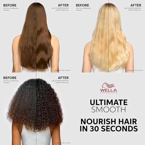 Wella Professionals ULTIMATE SMOOTH Miracle Oil Serum for Dry, Dull & Frizzy Hair | Nourishes, Smooths & Adds a Silky Shine | With Squalane & Omega 9 | Heat Protectant | Color Safe