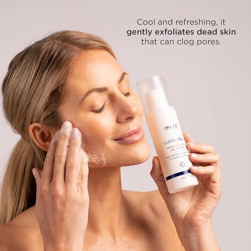 IMAGE Skincare, CLEAR CELL Salicylic Gel Cleanse, Gentle Foaming Face Wash Removes Excess Oil and Shine for Oily Prone Skin