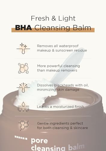 Hanskin BHA Pore Cleansing Balm – Korean Melting Balm Cleanser, Gentle Makeup Remover for Oily & Combination Skin | Solid-to-Oil Cleanser with BHA & Nourishing Oils | K-Beauty | 2.82 oz