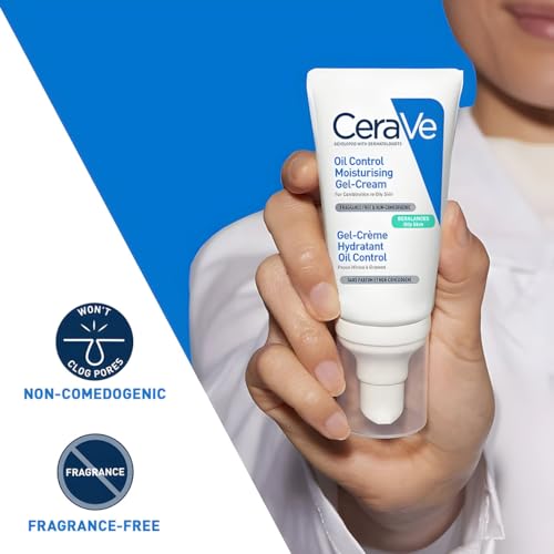 CeraVe Oil Control Moisturizing Gel-Cream, Face Moisturizer for Oily Skin, Niacinamide, Hyaluronic Acid & Oil Absorbing Technology To Rebalance Oily Skin, Non-Comedogenic, Fragrance Free & Oil-Free